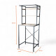 Mueble Hierro y Madera Racks Sobre Lavarropa, Ancho 70cm Negro