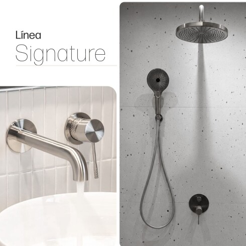 GRIFERIA JUEGO MONOCOMANDO BRUSHED NICKEL BRILLO SIGNATURE GRIS-BRUSHED NICKEL