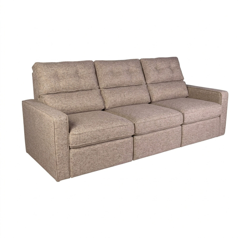SOFA RETRACTIL 3 CUERPOS TELA MARRON AMBAR TOSTADO