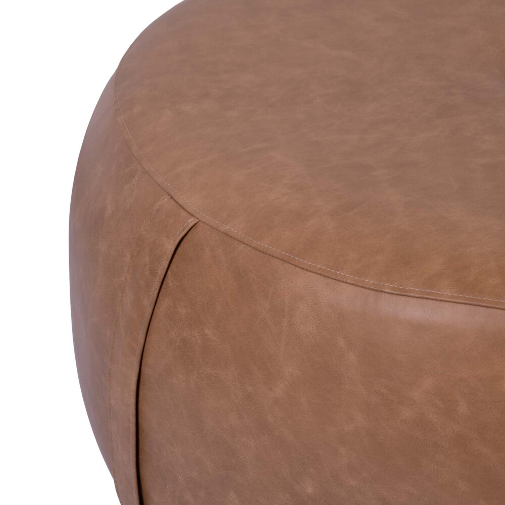 PUFF CUERO MARRON OLTEN CAMEL