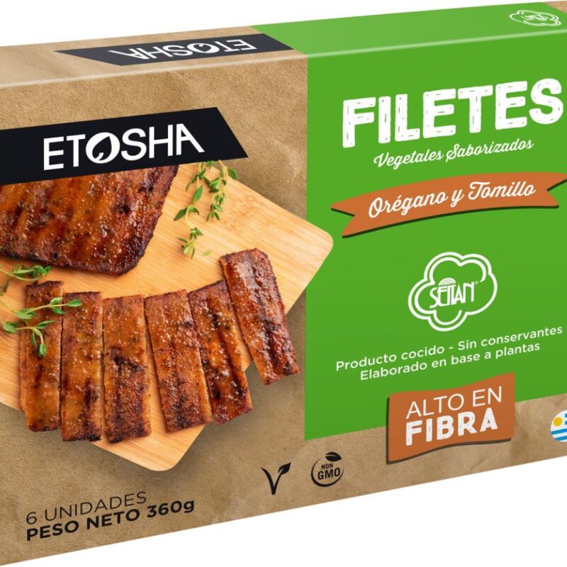 Filete de seitán saborizado orégano y tomillo Etosha - 6 uds. - 360 gr Filete de seitán saborizado orégano y tomillo Etosha - 6 uds. - 360 gr