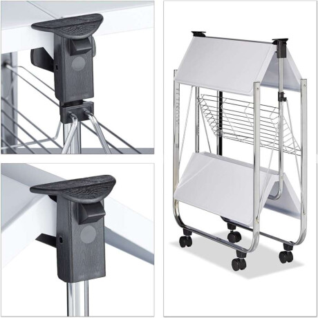 Carrito Plegable 3Niveles 40X63X70Cm Blanco Y Metal
