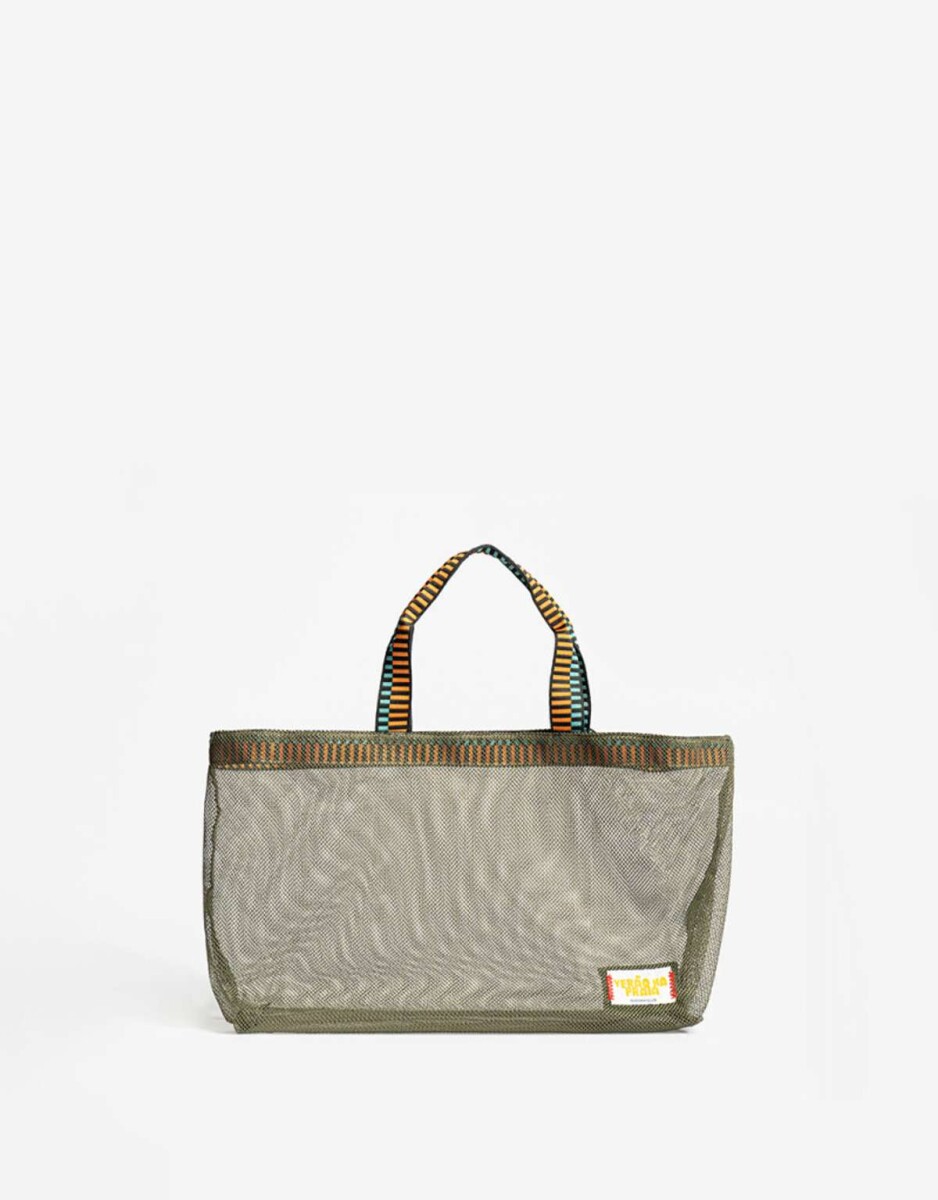 Cartera Shopper De Mesh - Verde Militar 