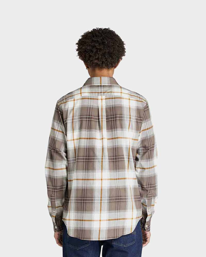 Camisa Peached Twill Check Hombre Chocolate Chip Yd