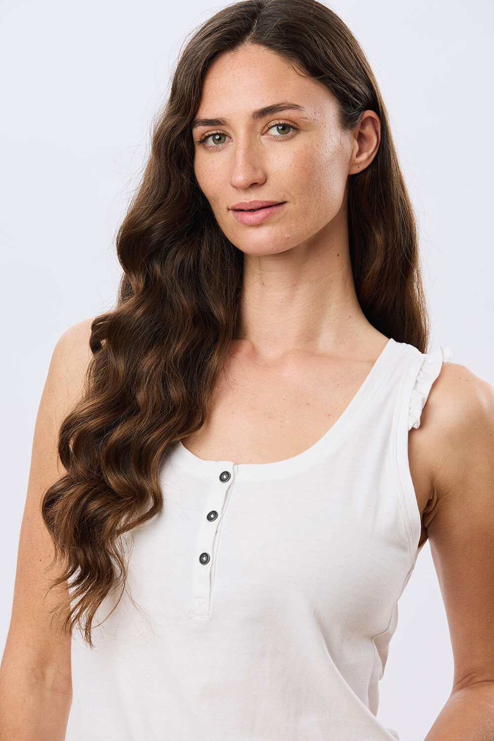 MUSCULOSA LISA DE ALGODÓN Blanco