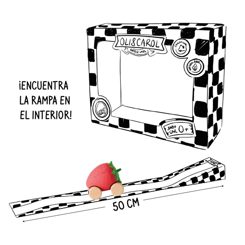 Autito de goma Bebé Oli & Carol Frutilla