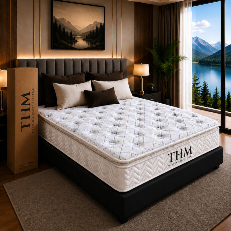 Sommier Queen HAMPTONS Hybrid Rhenium Negro