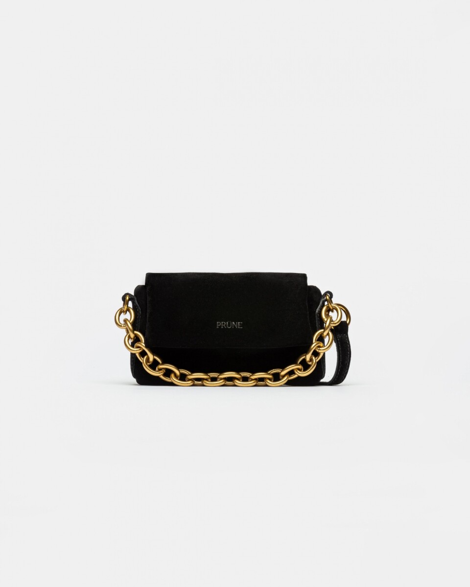 Mini Bag Bloom En Cuero Gamuza - Negro 