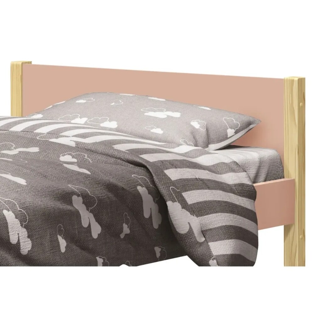 Cama 1 Plaza - Simba Rosa/ Natural