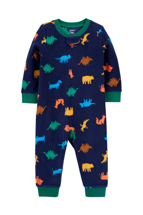 Pijama de una pieza de micropolar estampado dinosaurios 0