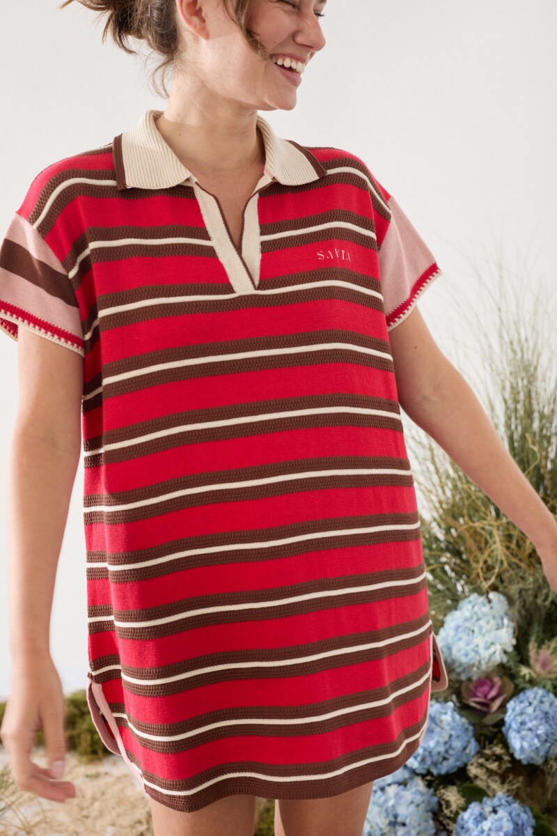 PRE VENTA VESTIDO SUN Rojo Y Chocolate