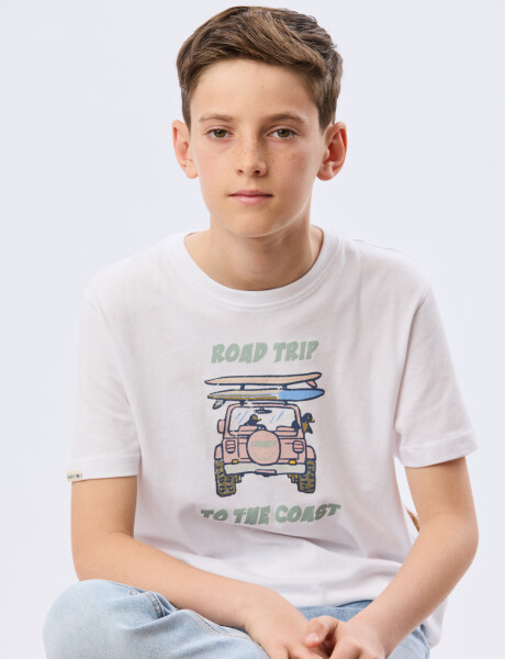 REMERA ESTAMPADA DE ALGODÓN Blanco