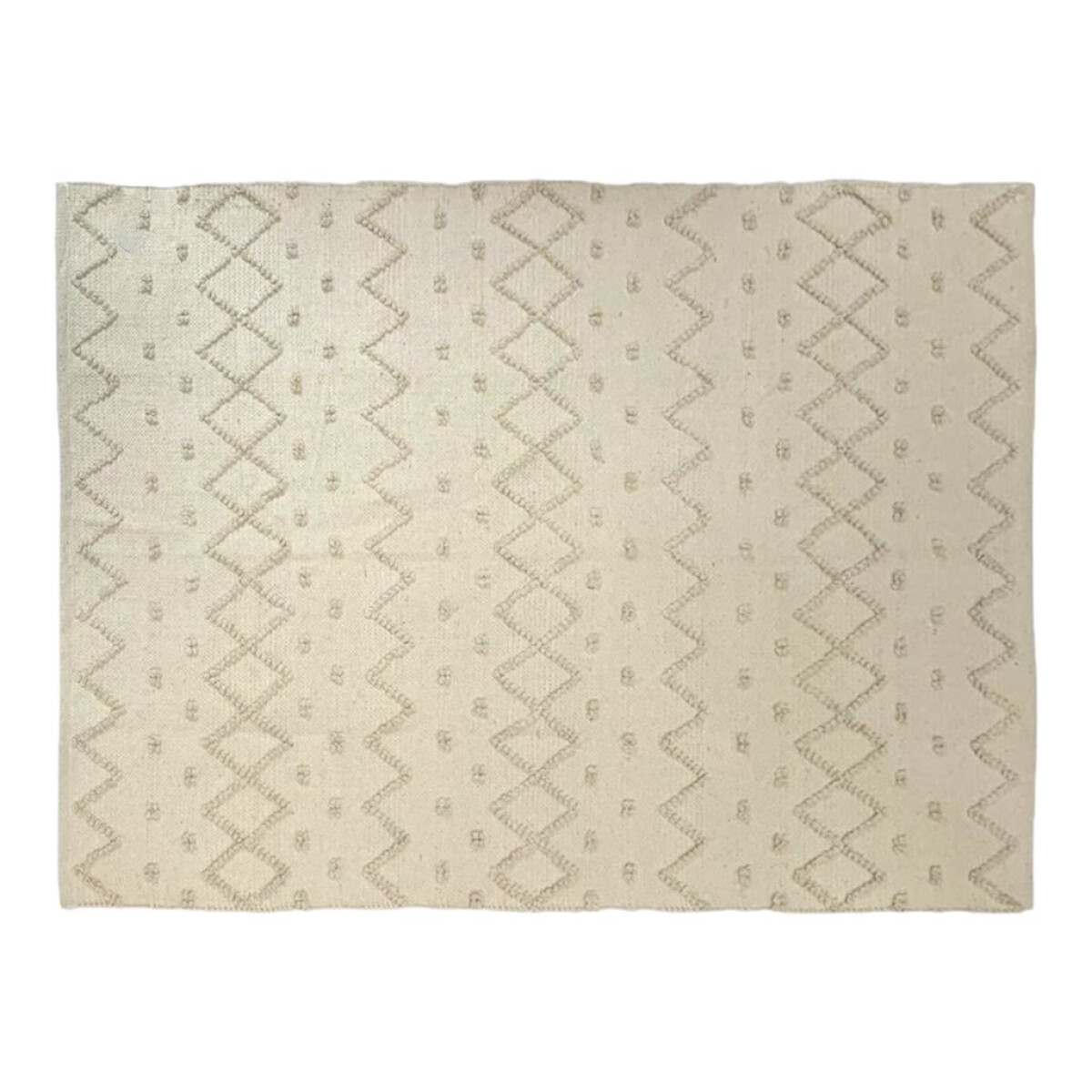 ALFOMBRA NATURAL 170X250CM PUNTOS ZIGZAG 