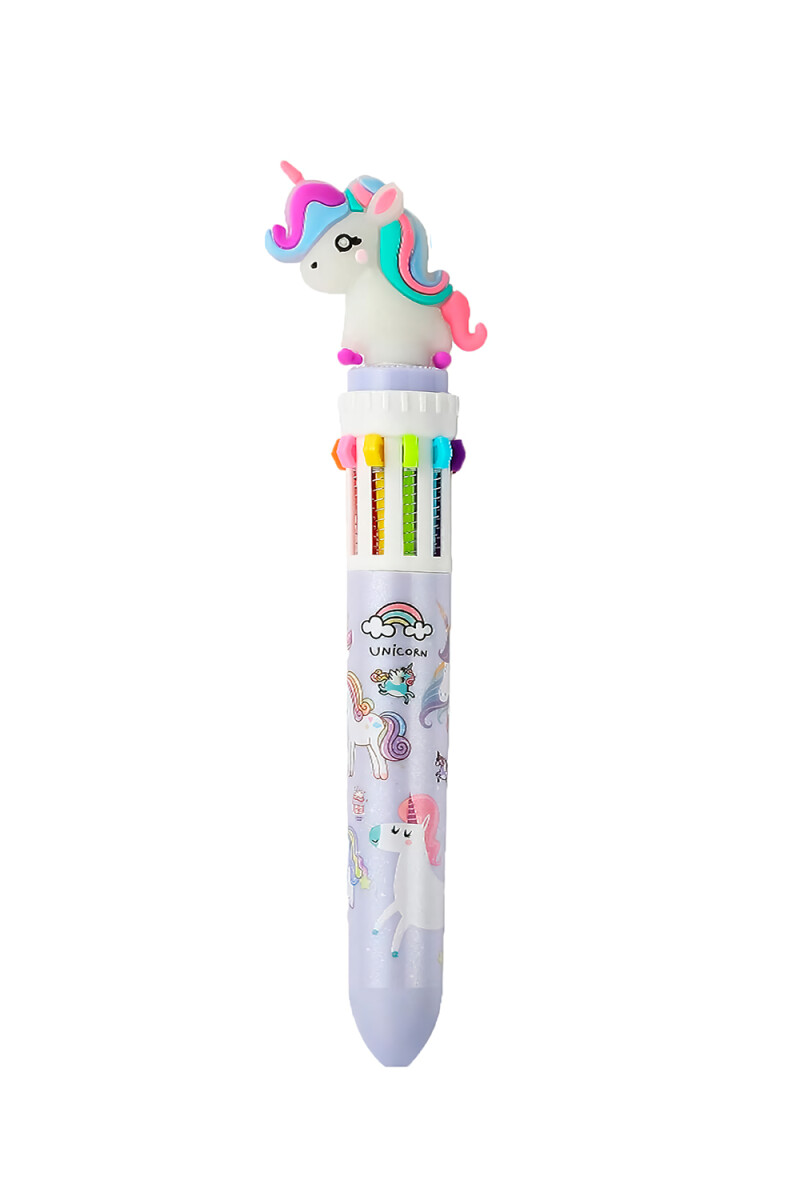 Lapicera Multicolor Unicornio - Violeta 