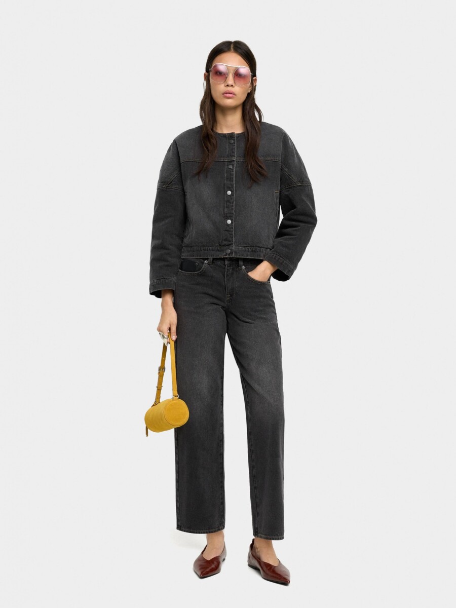 Chaqueta Denim Efecto Lavado negro
