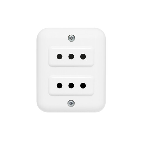 Caja ext. con 2 toma 3 en línea, blanco - Vulcano M41228