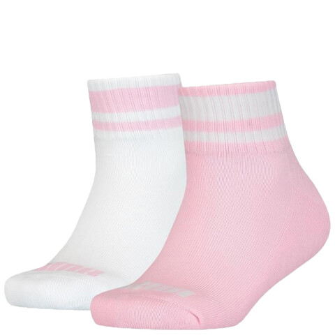Medias Infantiles Puma x2 Kids Clyde Quarter Rosa - Blanco