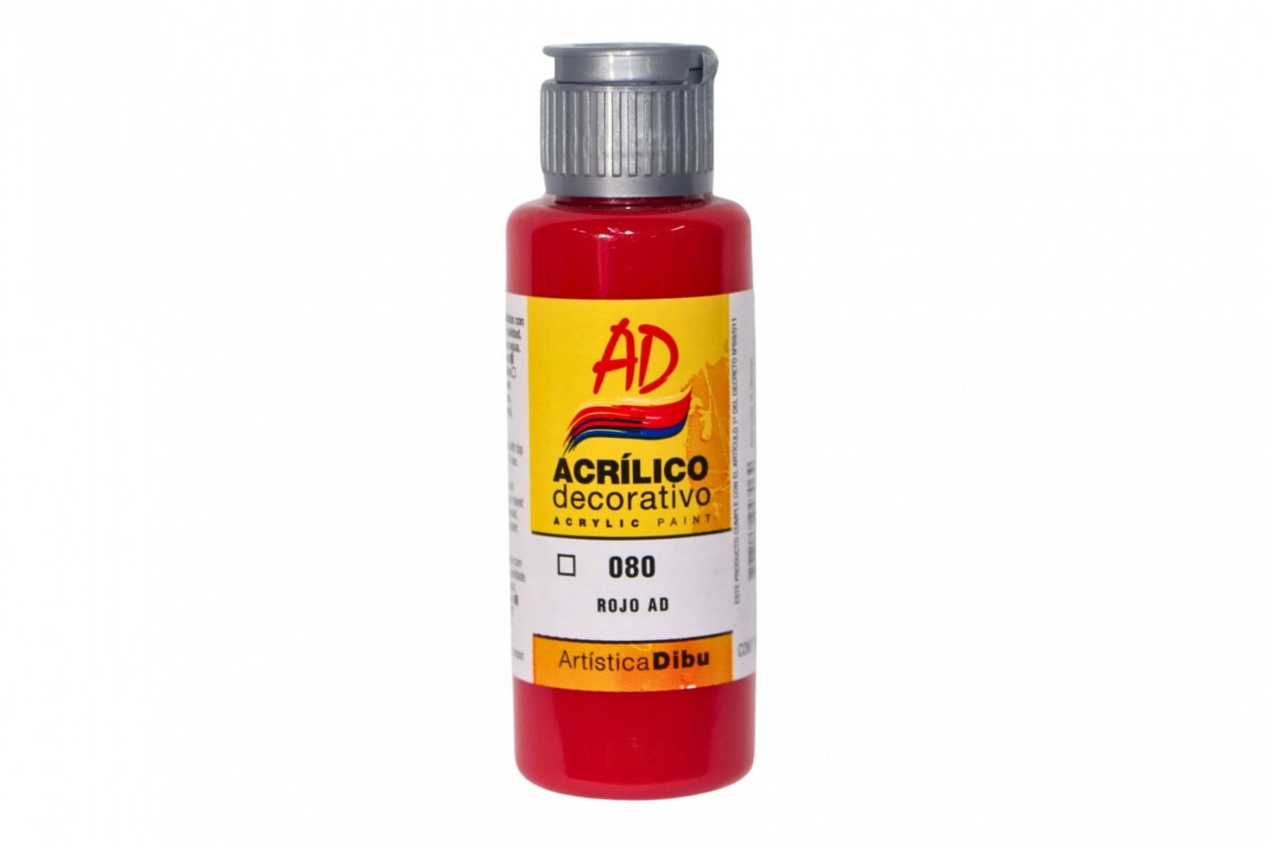 PINTURA ACRILICA ARTISTICA DIBU 60 ML. DIFERENTES COLORES - COLOR ROJO AD 080 