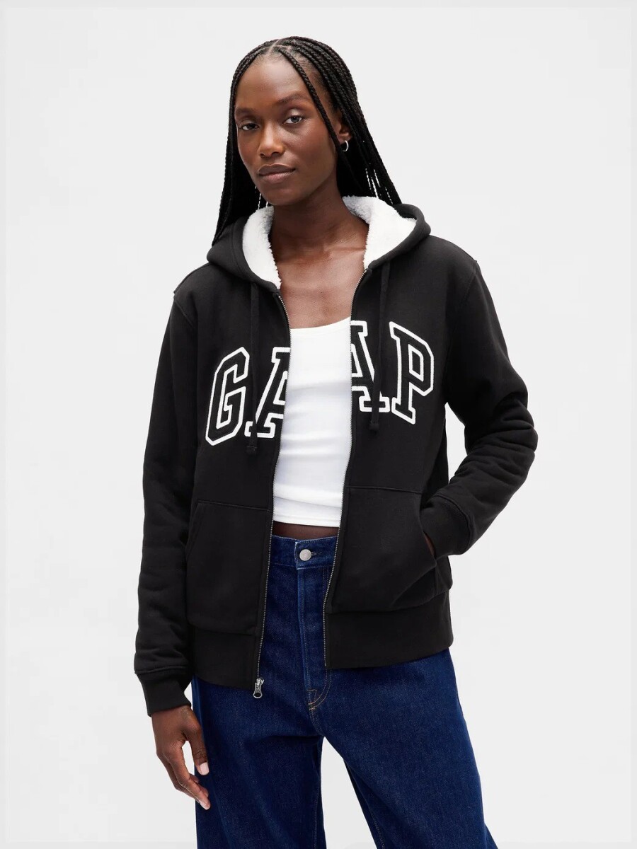 Canguro Con Corderito Logo Gap Mujer - True Black V2 2 