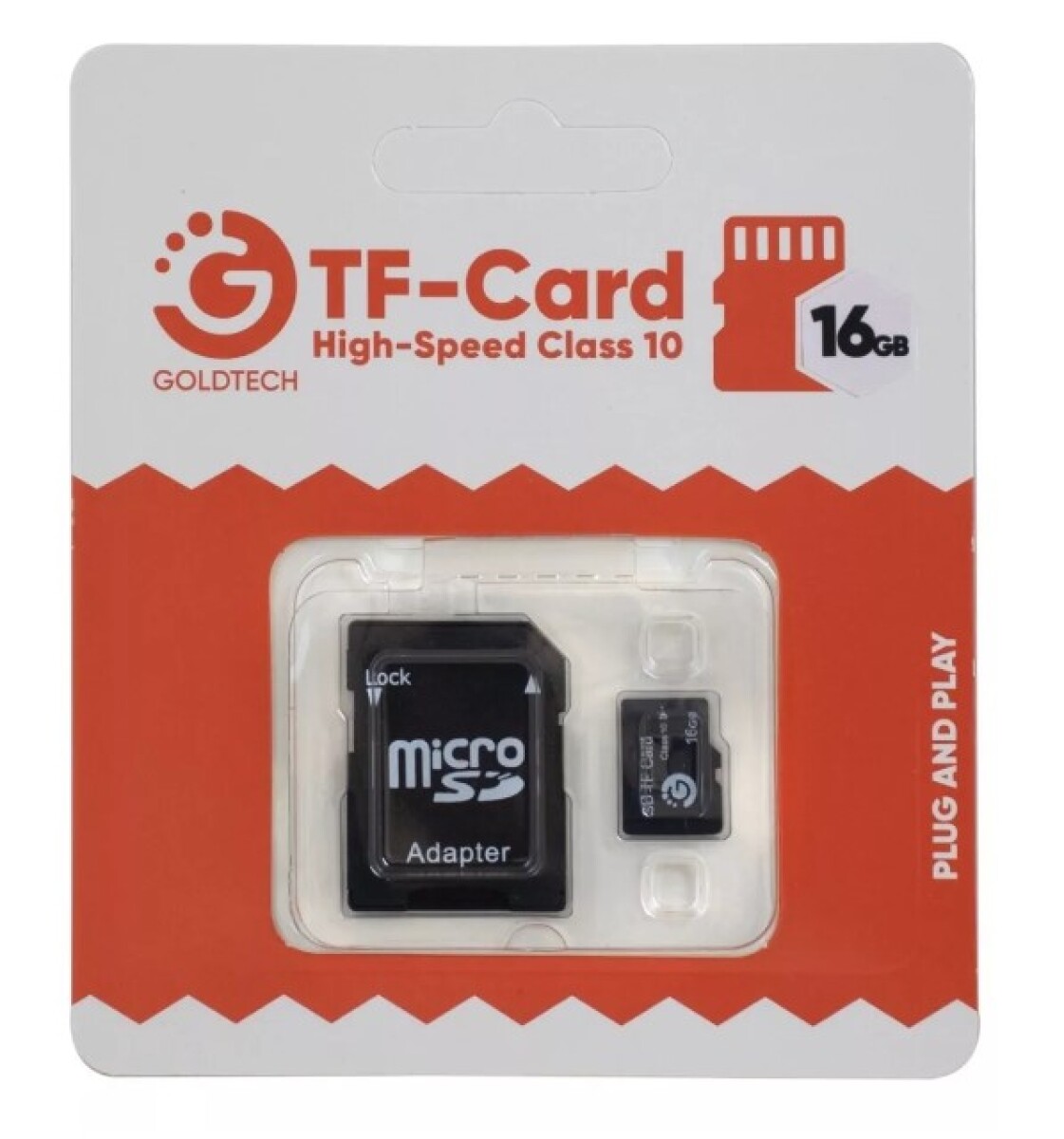 Memoria micro SD GOLDTECH 16GB clase 10 c/adaptador 