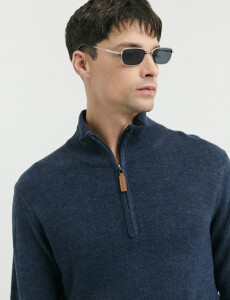 470415 REMERA HARRINGTON LABEL Azul Melange
