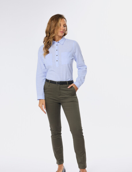 PANTALÓN SKINNY DE GABARDINA Verde Oscuro