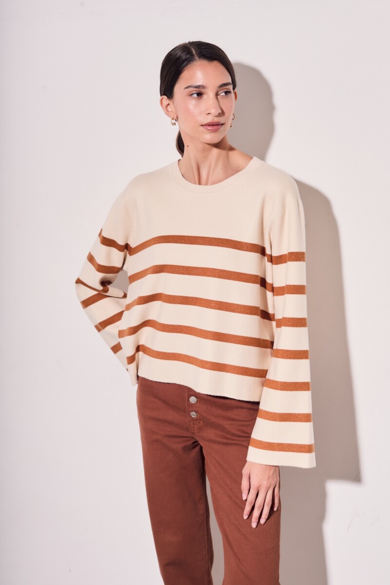 Sweater Rayado Camel