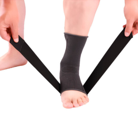 Tobillera Deportiva Compresión Ajustable Refuerzo Negro