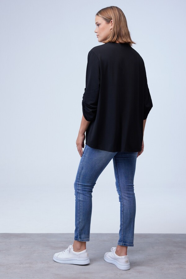 Blusa Oversize Zip NEGRO