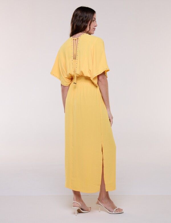 Vestido Maxi Con Tachas AMARILLO