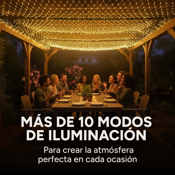 Lluvia De 200 Luces Blancas Led Cortina 3x2 Metros 10 Modos Variante Calida