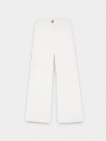 Pantalón Con Bordado 100% Algodón blanco