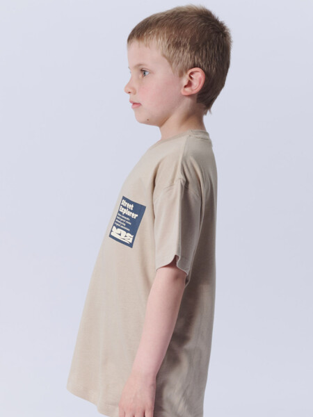 Remera Algodón Estampa Beige