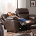 Sofá Sillón 2 Cuerpos Reclinable Masajeador Electrico Living Color Variante Marron