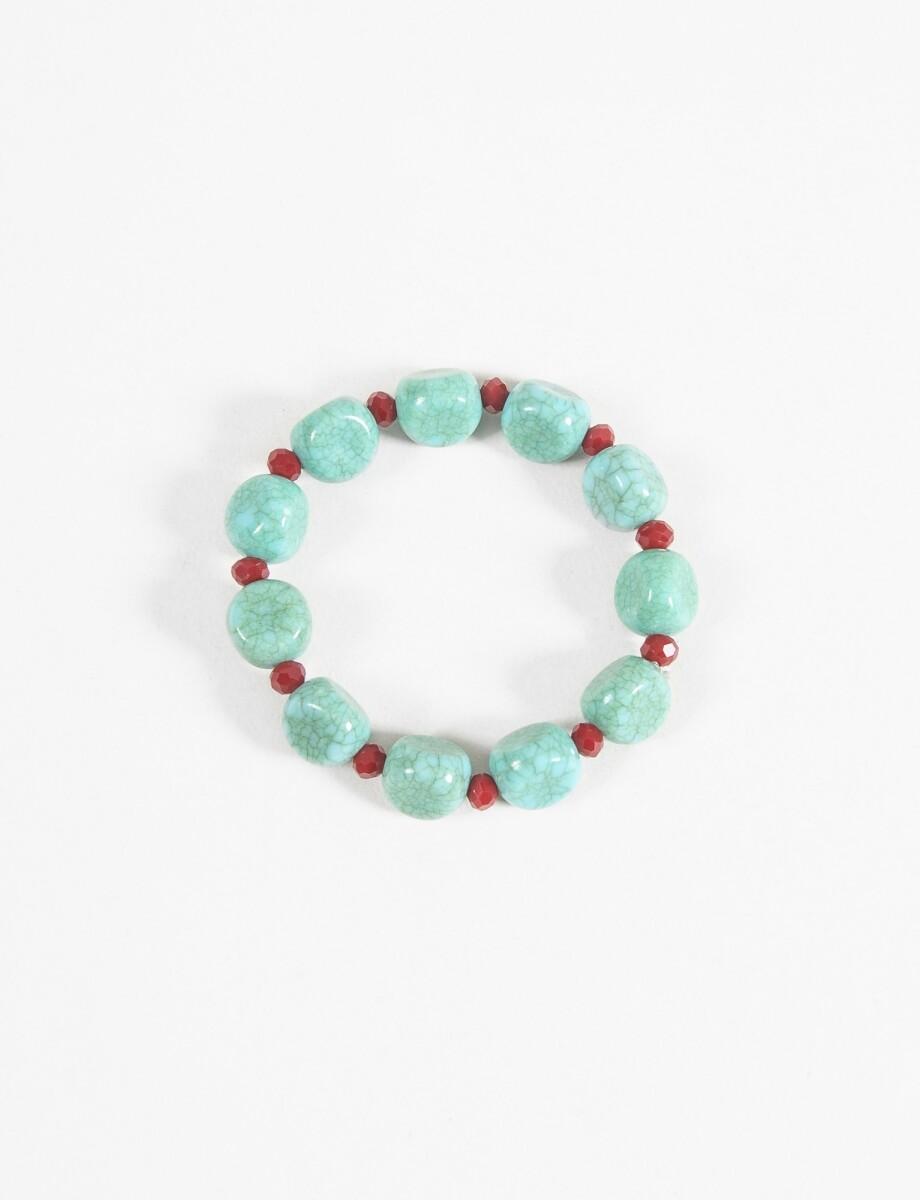 Pulsera cuentas acrílico - dorado 