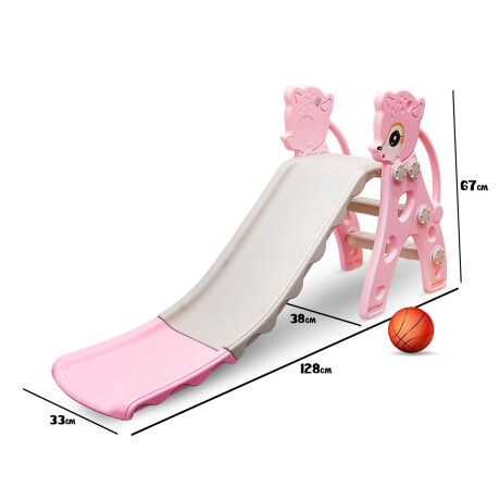 Tobogán Infantil Con Aro De Baloncesto Varios Colores Rosa