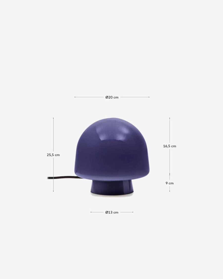 Lámpara de mesa Reig de cristal azul