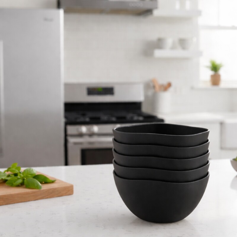 Set x6 Bowls de plástico 300ml NEGRO