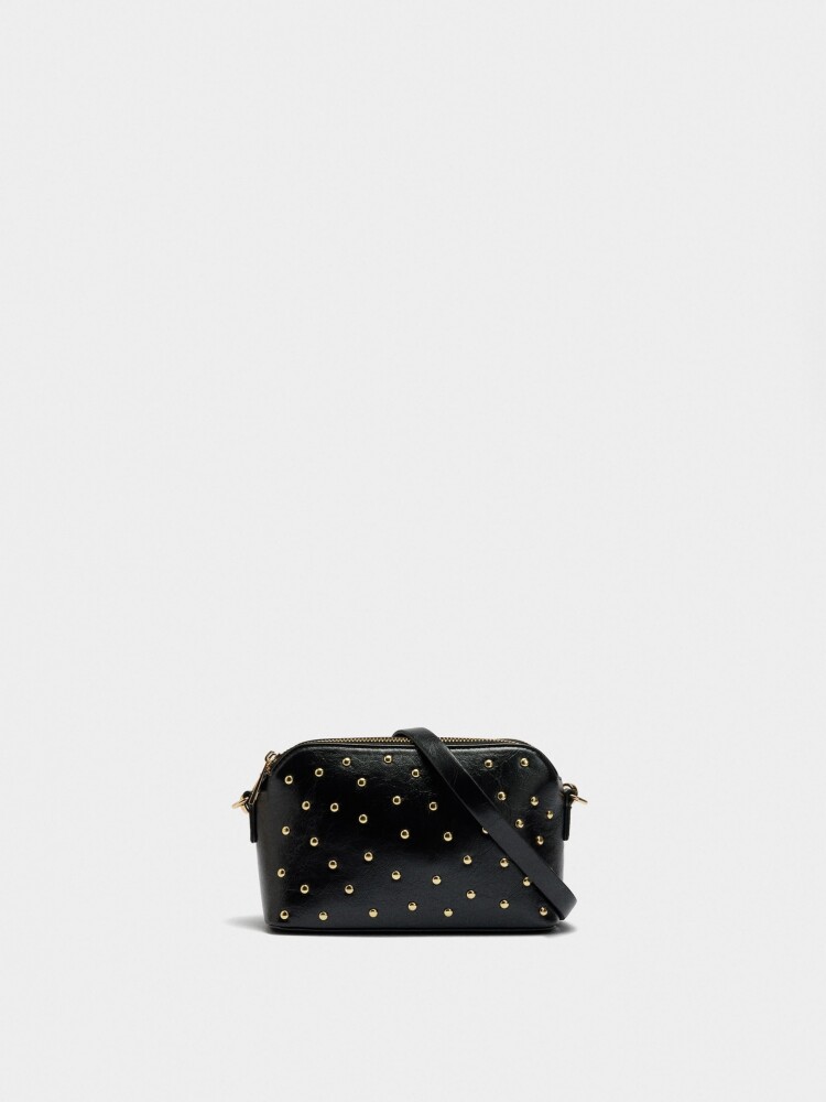Bolso Bandolera Con Tachuelas negro