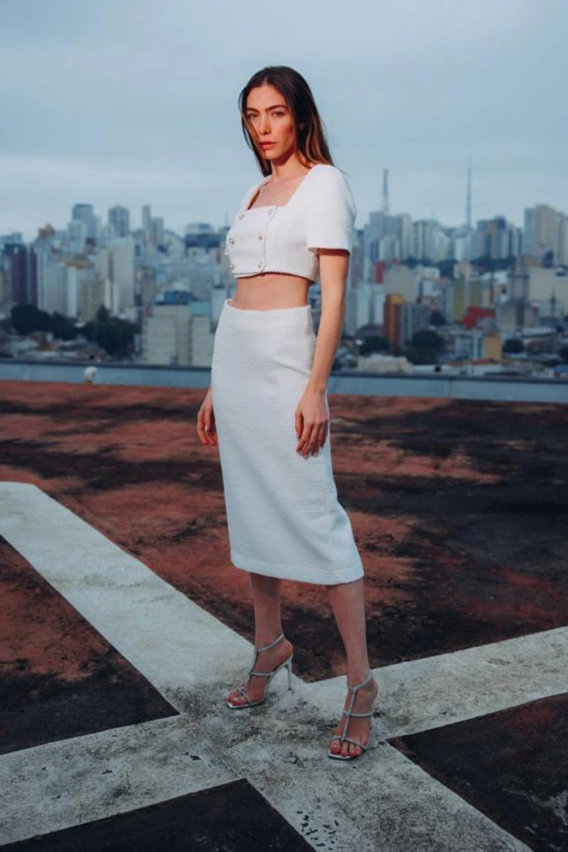 Falda Midi - Blanco 