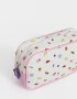 Cartucheras PU Cartuchera De Pu Estampada Y Bordada Con Bolsillo - Blanco Crema