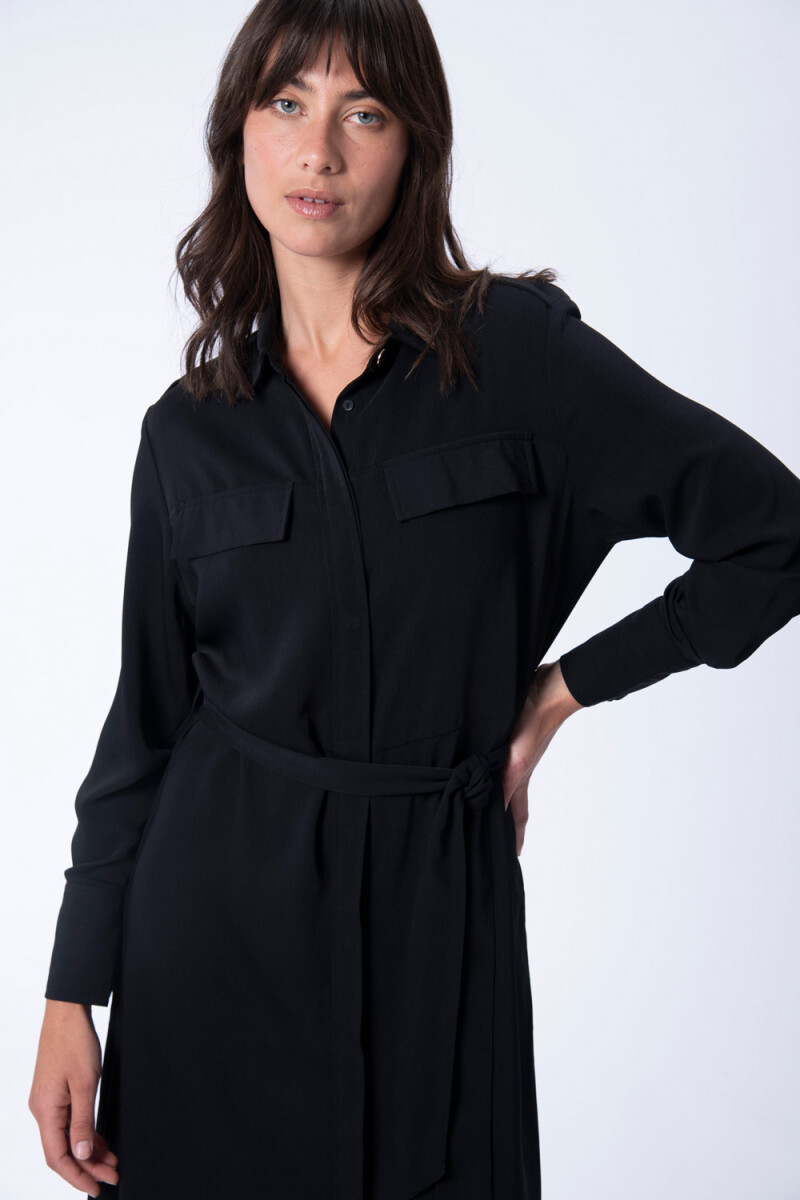 Vestido camisero Negro