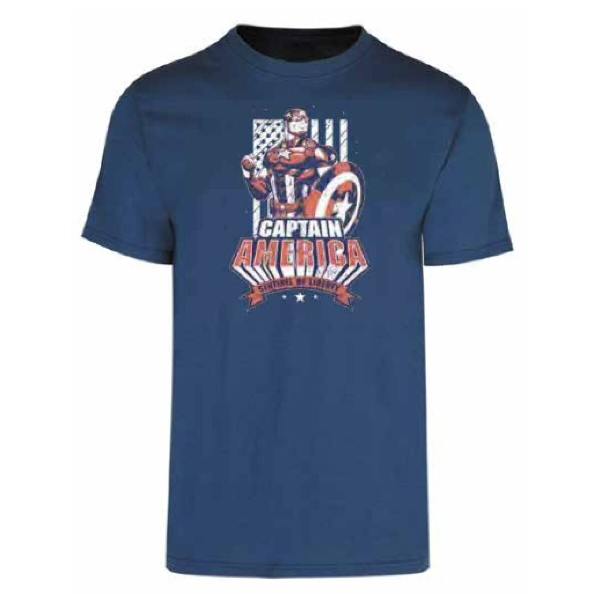 Camiseta Remera a la Base Marvel Capitán América - AZUL-PIEDRA 