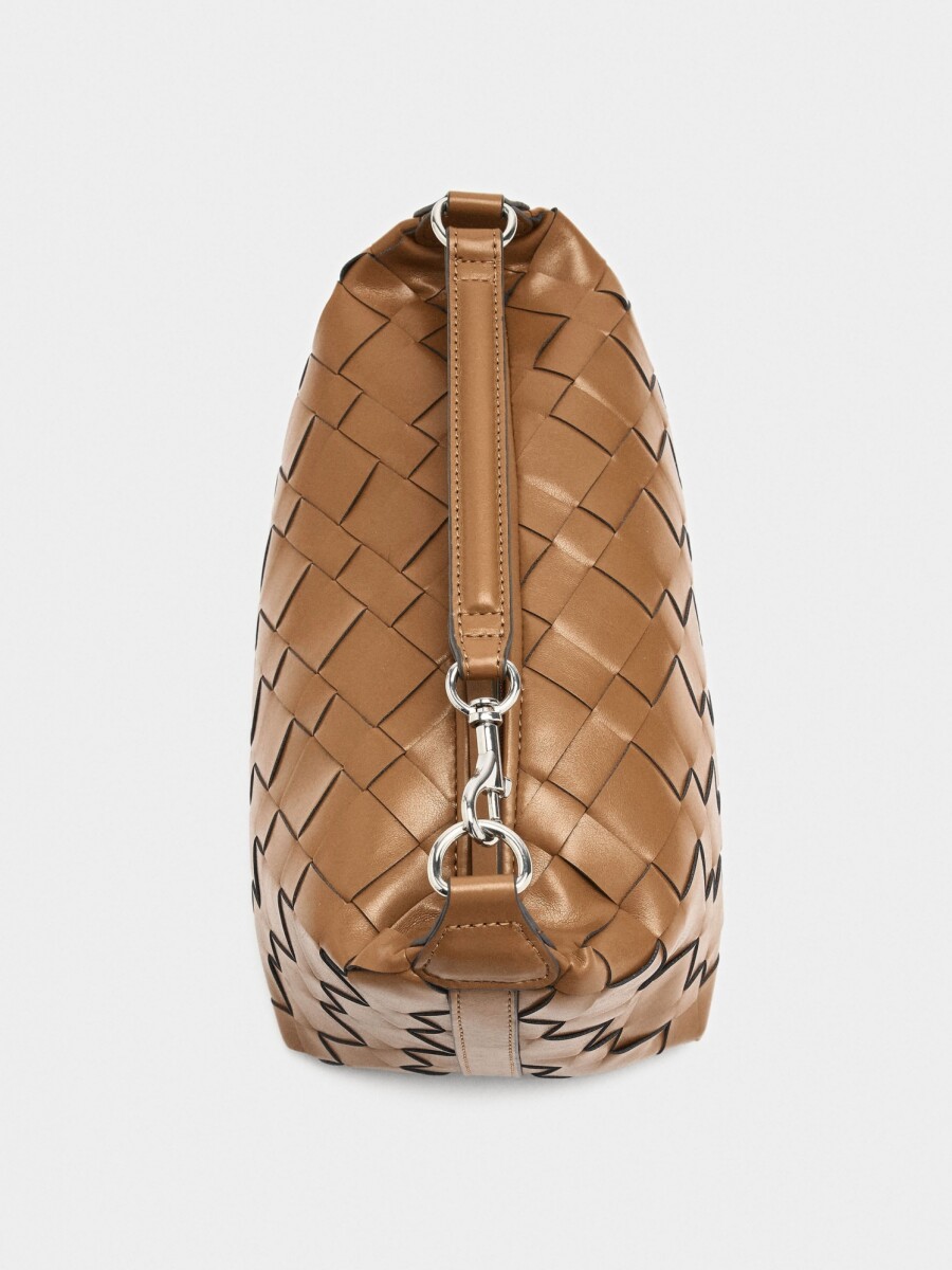 Bolso De Mano Trenzado camel