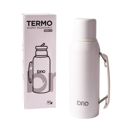 Termo 1 Litro Acero Inox brio Con Pico Cebador Blanco