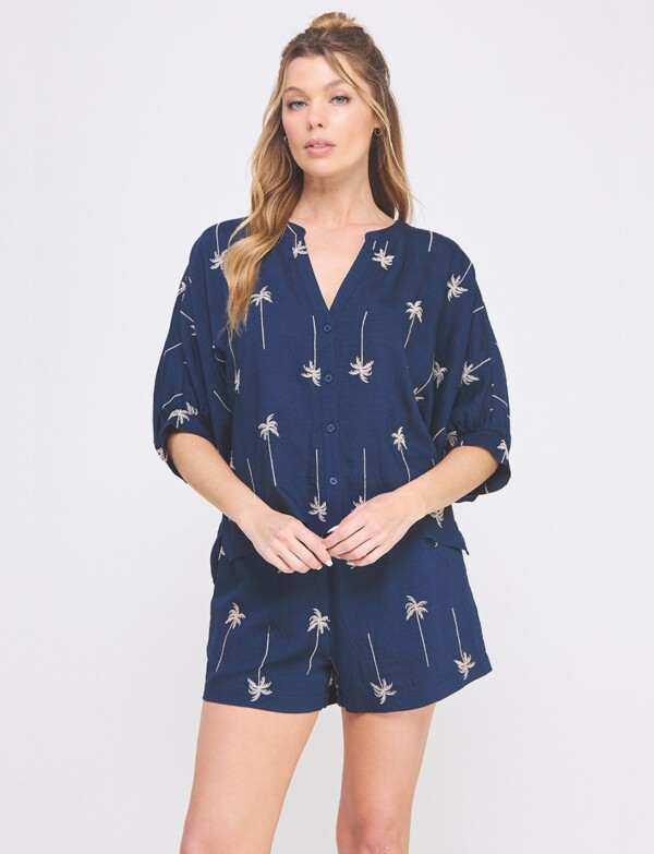 Blusa Bordada AZUL