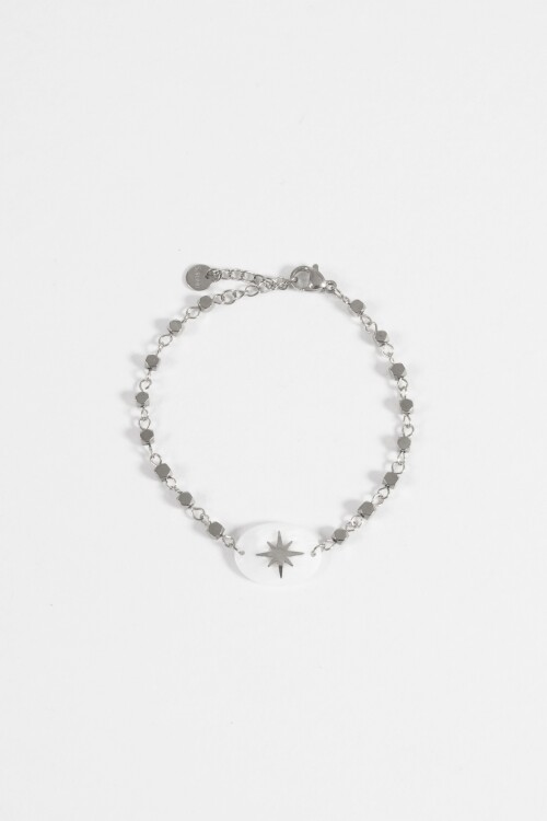Pulsera dije estrella plateado