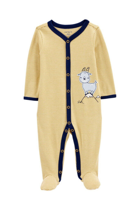Pijama una pieza de algodón, con pie, estampa cabra Pijama una pieza de algodón, con pie, estampa cabra