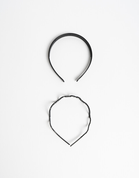Vinchas Sets Acrilico Set De 2 Vinchas De Acrilico. - Negro