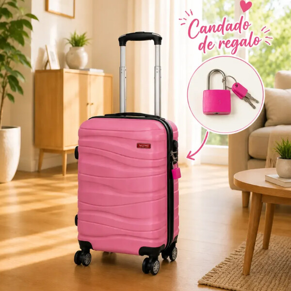 Valija Rigida Carry On Con Mango Telescopico Rosa Valija Rigida Carry On Con Mango Telescopico Rosa